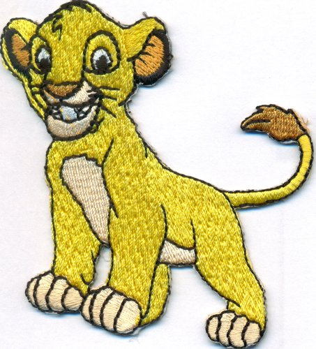 Patches Aufnäher Simba König der Löwen DIY Flicken Lion Bügelbild Aufbügler Abzeichen zum aufbügeln Aufkleber Applikation Schultasche DVD Tasche Kinderbekleidung Iron on Patch 80x80mm