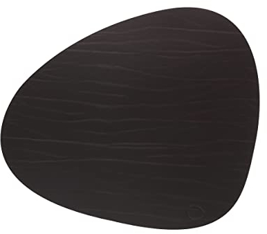 LindDNA Tischset Curve aus recyceltem Buffalo Leder in der Farbe Brown mit Einer Größe von 37x44cm, 98891