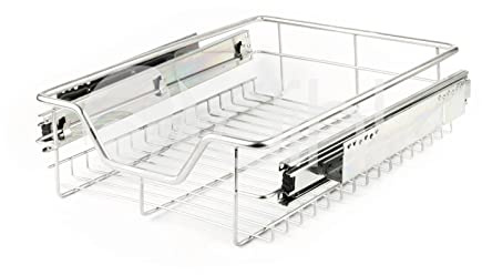 Pack of 2, Dihl 290mm Wide Pull Out Wire Basket Drawer for Kitchen Cabinets Cupboard Storage Organiser For 400mm Cupboard Carcasses, 2 PCS