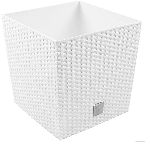 PROSPERPLAST Rato 4 litres avec bac de plantation blanc 17 x 17 x 17 cm.