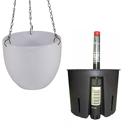 Set3 3teilig Keramik Blumenampel Venus 13/12 Weiss Ø 17.5 cm H 15 cm für Hydropflanzen