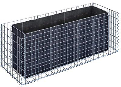 GABIONA | Gabionen-Hochbeet LxHxB: 170 x 60 x 60 cm | Eckiger Steinkorb als Pflanzkübel für den Garten | Maschenweite 5x10 cm
