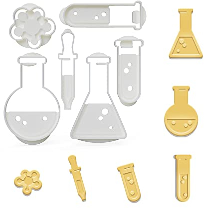 3DREAMS Keksausstecher Nerd Chemie Architektur Medizin Uni Made in Germany aus Bio Kunststoff inkl 2 Rezepte (Chemie)
