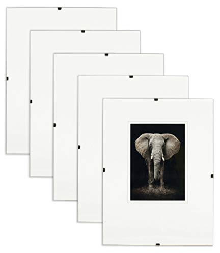 postergaleria Cadre photo sans cadre | 15x20cm | Set 5 pièces | Verre acrylique | avec clips | Porte-photo pour affiches photos | Cadre d'affiche | plusieurs tailles