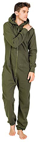 Moniz Herren Jumpsuit, Onesie, Overall (L, Dunkelgrün)