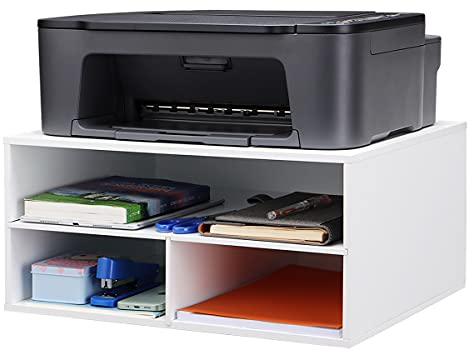 EMERIT Printer Stand Shelf with Storage Wood Desk Paper Organzier for Home/Office,Printer Riser, 2 Tire