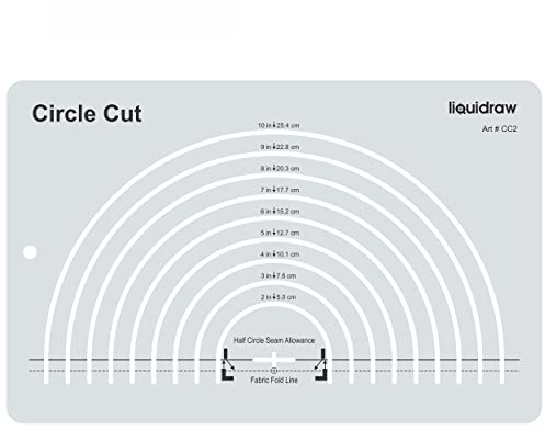 Liquidraw Circle Cut Quilting Ruler, Acrylic Template
