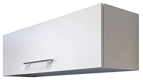 Smart Möbel Kurzhängeschrank Küche - 100 cm breit - Weiß, mit Klapptür – Nawa