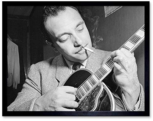Wee Blue Coo Vintage Music Legend Guitar Player Django Reinhardt Art Print Framed Poster Wall Decor Kunstdruck Poster Wand-Dekor-12X16 Zoll