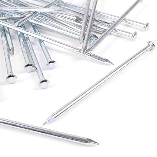 20x Round Head Masonry Nails - 3.5mm x 100mm Rust Resistant Silver Zinc Finish