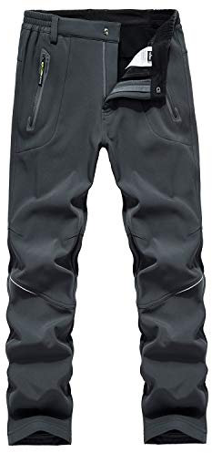 BWBIKE Pantalon Homme Hiver Polaire Épais Chaud Extérieur Coupe-Vent Imperméable Soft Shell pour Randonnée
