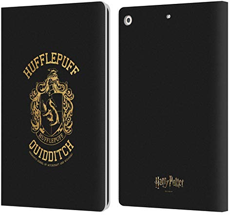 Head Case Designs Licenciado Oficialmente Harry Potter Hufflepuff Quidditch Deathly Hallows X Carcasa de Cuero Tipo Libro Compatible con Apple iPad 10.2 2019/2020/2021