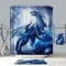 Chickw1 Drachen Duschvorhang Wasserdicht Anti-Schimmel Anti-Bakteriell mit 12 Haken Duschvorhangringe Polyester Bad Vorhang für Badezimmer Decor 3D Drucken (Blauer Drache,180x200cm)