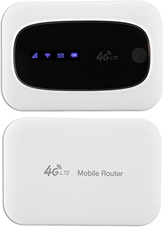 Tragbares Reise WLAN, Tragbarer 300 Mbit/s Hotspot Verbinden Sie Bis zu 10 Geräte, Mobiler 4G LTE Reise WLAN Hotspot für Geschäftsreisende Im Auto (Weiß)