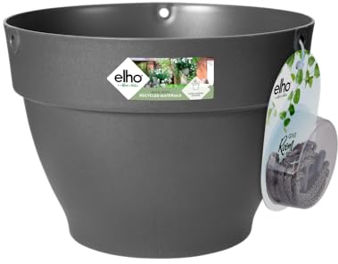 Elho Vibia Campana Suspension 26 - Pot De Fleurs pour Extérieur - Ø 26.0 x H 18.4 cm - Noir/Anthracite