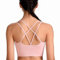 SotRong Damen-Sport-BH, gekreuzter Rücken, gepolstert, mittlere Belastung, Fitnessstudio, Yoga, Lauf-BH, sexy bauchfreies Top für Teenager, rose, S