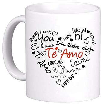 le herisson Tazza MUG San Valentino ti amo love je t'aime frasi - REGALO SIMPATICA DIVERTENTE sanv2