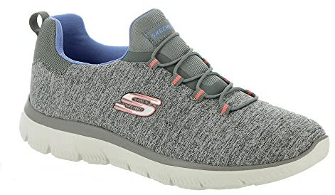Skechers Women's, Summits - Quick Getaway Sneaker - Wide Width Grey Blue 7 W