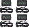 4Pcs Mini Digital Thermometer Temperaturmonitor mit Externer 1M Sonde LCD Monitor Indoor Outdoor Meter für Kühlschrank Gefrierschrank Auto Home Office Wohnzimmer