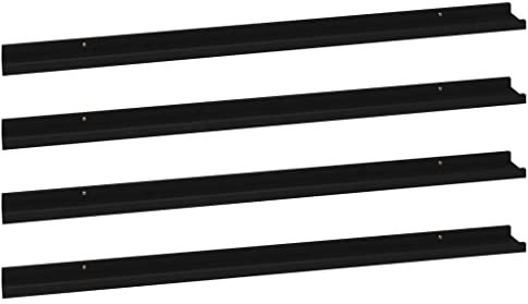vidaXL 4X Wandregal Bücherregal Wandboard Schweberegal Hängeregal Dekoregal Freischwebend Regal Büroregal Wandablage Schwarz 115x9x3cm