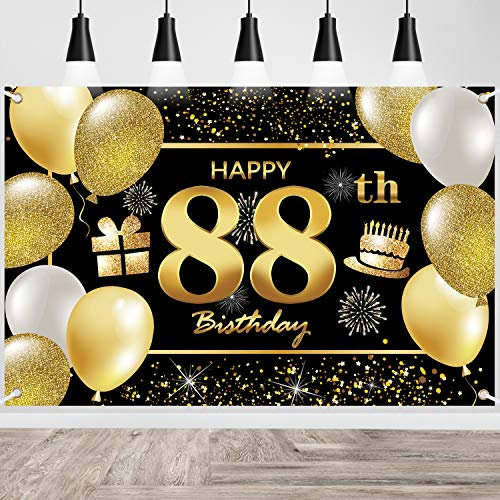 Banner zum 88. Geburtstag Happy Birthday IMISI Birthday-Dekorationen Hintergrund für Party