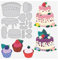 BENECREAT Geburtstags Beerenkuchen Stanzformen Aus Metall, 10.4x12.3cm Cremefarbene Cupcakes Gestanzte Prägeschablonen Für Karten, Scrapbooking, DIY, Papier, Kartendekor, 0.8mm Dick
