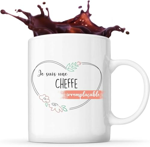 Planetee Mug Meilleure Cheffe (Mug Cheffe Irremplaçable)