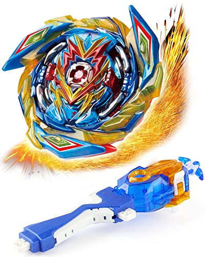 Desamvap Bey Battling Tops Burst SuperKing Booster B-163 Brave Valkyrie EV' 2A avec lanceur de lame Bey et Grip Battle Game Set Right Spin DB Layer System Gyro Jouets Cadeaux pour enfants garçons