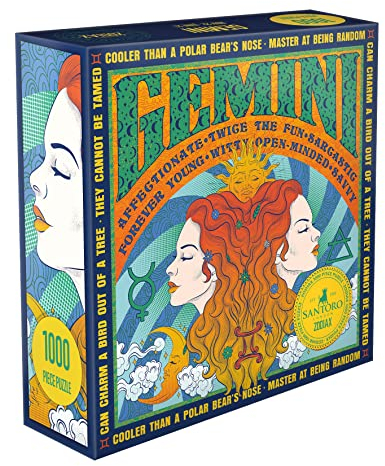 Santoro Zodiax - 1000 Teile Puzzle - Zwillinge - Lustiges Geburtstagsgeschenk für Kinder Erwachsene | Astrologie Geschenke für Frauen und Männer | Sternzeichen Horoskop Puzzle