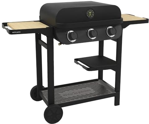Cook'in Garden Barbecue Gaz FLAVO - Fonctionne au Gaz - Fonction Plancha et Grille (3 brûleurs)