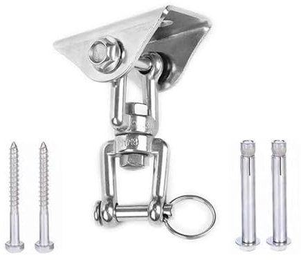 Lisaro Gancio da soffitto per sacchi da boxe, lampadina di mais, manichini, portata 400 kg, supporto da soffitto, gancio girevole a 360°, gancio a dondolo