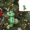 Baumschmuck aus Glas mundgeblasen und handbemalt - Baumhänger - Weihnachtshänger - Christbaumschmuck - Weihnachtsbaumschmuck (Dinosaurier Glitzer)