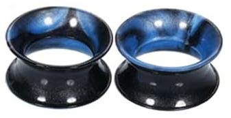 KnBoB 1 Paar Piercing Tunnels 10MM Silikon Blau Schwarz Creolen Flesh Tunnel Ohr Expander Damen Herren Ear Tunnel