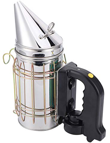 Electric Beehive Smoker, Stainless Steel Big Smoke Detachable Design Heat Shield Handle, Beekeeping Equipment with Heat Shield Handle Drives Bees for Honey Extraction
