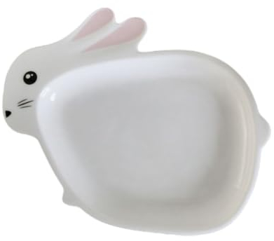 YBK Tech Assiette en céramique pour Pâques ou usage quotidien Motif lapin 16,5 cm