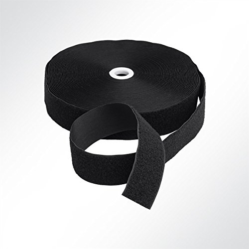 LYSEL® Klettband zum Nähen schwarz Flauschband Breite 20mm VE 25 Meter