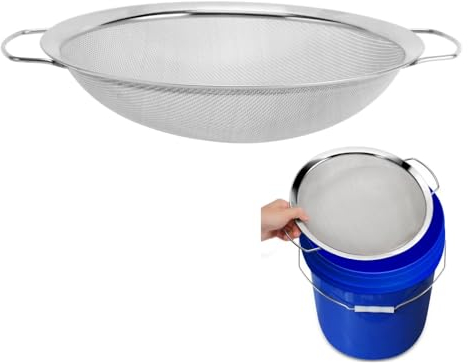 Xsourcer 60 Mesh Paint Filter, Stainless Steel Paint Strainer, Fine Mesh Paint Strainer, Emulsion Honey Funnel Fits for 5 Gallon Bucket Filter for Powder, Millet, Latex Paint and More