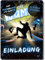 celebr8te 12x Einladungskarten im blauen Jump Trampolin Design - Für den Kindergeburtstag von Jungen im Jumphouse Trampolinpark inkl. Messenger Bild & Urlaubsgutschein