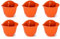 Acan Tradineur - Pack de 6 macetas de plástico para Pared, macetero, Tiesto de Colgar, Recipiente para Plantas, Flores, balcón, Porche, hogar, Fabricada en España (Marrón - 26 x 29,5 x 19 cm)