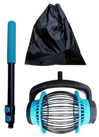 Saterkali Nut Gatherer Pekannuss-Picker oben, Golfball-Picker, oberer Walnusspicker, obere Rolle, Teleskopstange, rollende Eicheln, Picker oben, Sammlerballpicker für Walnüsse, Pekannüsse, Kastanien,