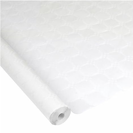 Acomoda Textil – Rollo Mantel de Papel Resistente. Protector para Mesa Desechable para Fiestas, Restaurantes y Cumpleaños. (Blanco, 1,2x50 Metros)