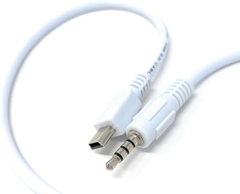 DRUT 50cm 3.5mm 4 Pole Male Audio Jack to 5 Pin Mini USB Male Adapter, TRS Aux Cable 1.6ft