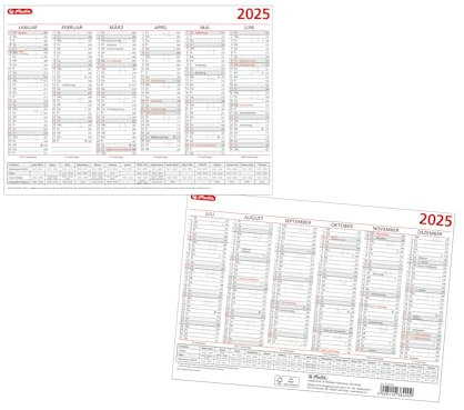 Herlitz Tafelkalender A5 FSC Mix inkl. Schulferien rot/schwarz