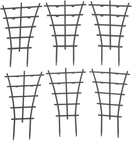 HEEPDD Indoor Plant Trellis, 6Pcs Lightweight Reusable Fan Shaped Indoor Plant Trellis Multifunctional Tall Small Stackable Plastic Support for Climbing Potted Plants