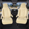 Auto Interieur Meester Sitzbezüge passend Kompatibel FIAT Ducato Wohnmobil 2-teiliges Set für Fahrer & Beifahrer mit Armlehnenbezügen,kompatibel mit Pössl, Knaus, Adria, Carthago u.a Kunstleder Beige