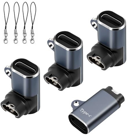 LUIRSAY Lot de 4 adaptateurs de charge USB-C vers Garmin - Pour Fenix 8/7/7X/7S/6/E, Forerunner Series, Vivoactive 5/4S, Instinct, Epix Pro, Tactix, Venu 3/3S/2S/SQ