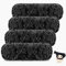 Coopay Samt Chenille Wolle, 400g (4x100g) Velvet Chenillegarn Wolle zum Häkeln&Stricken, Super Flauschige Weicher Babywolle für Kinder, Samtig Chenillewolle für Puppen, Schal, Decke - Schwarz