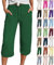 Generisch Meine Letzte Bestellungen Anzeigen 2025, Sommerhosen Damen Leicht, Musselin Hose 3/4 Leinenhose Sommer Kurze Hosen Sommerhose Leicht Caprihose Culotte Dreiviertel Strandhose