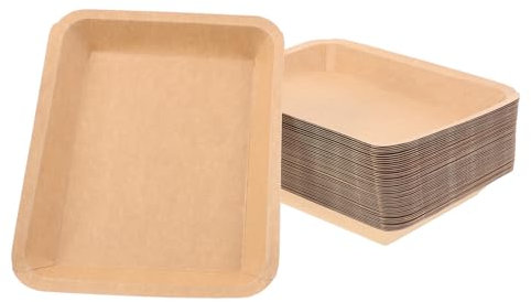 TOVINANNA 50 Piezas Bandejas Desechables para Barbacoa Unidades para Eventos y Fiestas Resistentes para Servir y Comidas