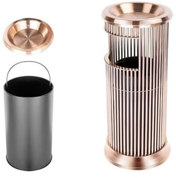 CHENGAIJIAN Poubelle, Poubelle en Acier Inoxydable avec Seau intérieur for Hall d'hôtel et Couloir Poubelle(Rose Gold)